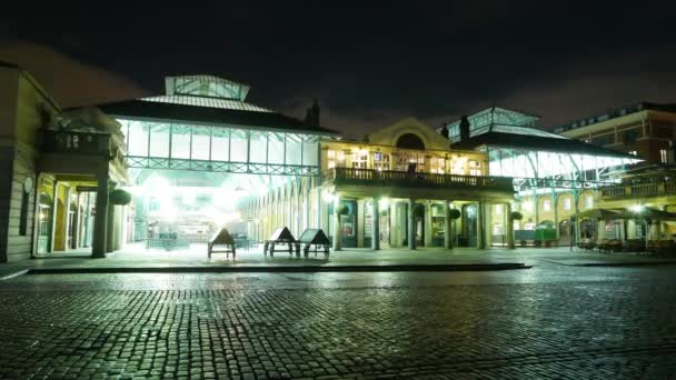 London Coevent Garden by night - time lapse — Stock Video