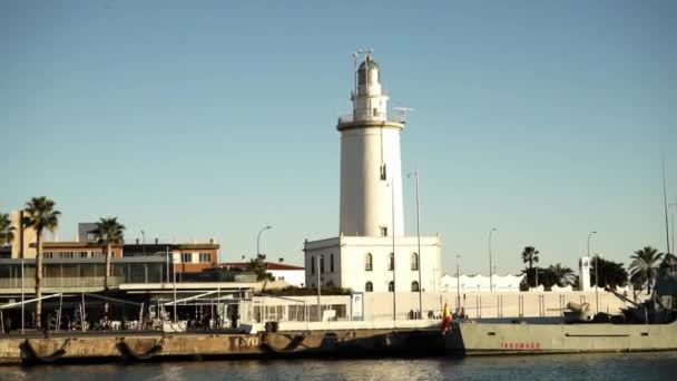 The lighthouse of Malaga — Stock Video