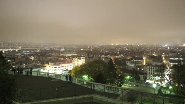 Vista aérea de Paris à noite — Vídeo de Stock