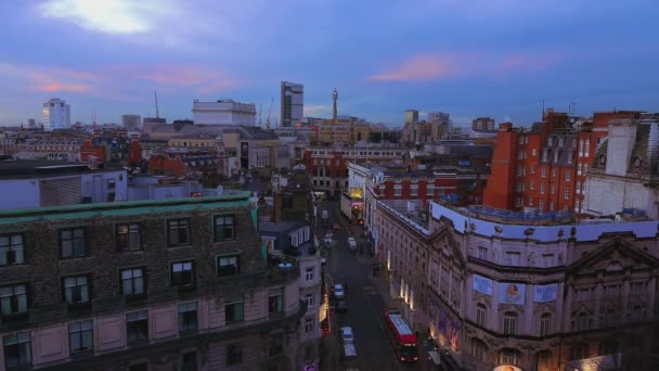 London tetőtéri nézetet este — Stock videók