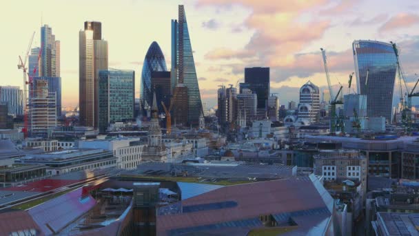 Londense skyline zakelijke en financiële district — Stockvideo