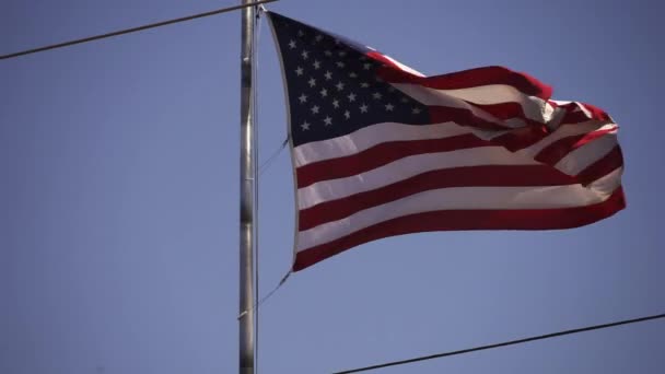 Ons vlag zwaaien in de wind - Las Vegas, Nevada/Usa — Stockvideo