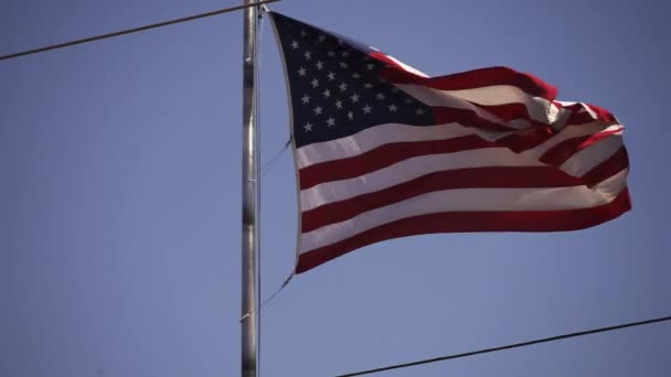 US Flag vinker i vinden - LAS VEGAS, NEVADA / USA – stockvideo