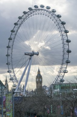 London Eye ve Parlamento Londra - Fe evlerin Big Ben