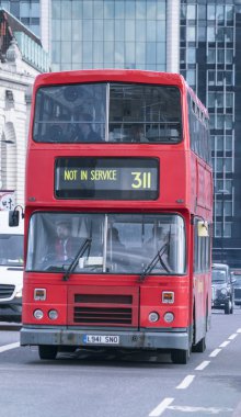 Eski Londra otobüs Londra, İngiltere - 22 Şubat 2016