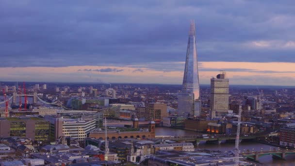 Londres - vista aérea por la noche — Vídeos de Stock