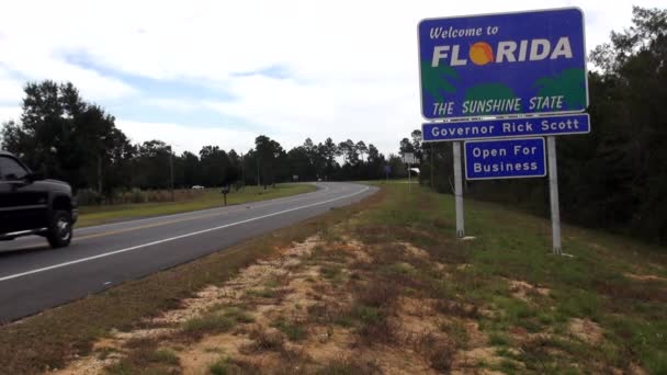 Straße nach Florida. florida / usa 16. oktober 2013 — Stockvideo