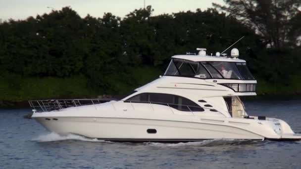 Iate em Miami Bayside Marina — Vídeo de Stock