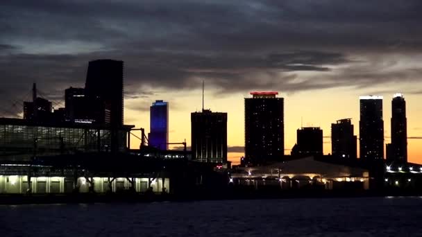 Miami Centro skyline ciudad luces — Vídeos de Stock