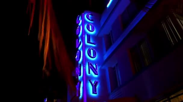 Famoso Colony Hotel Miami Beach Ocean Drive — Vídeos de Stock