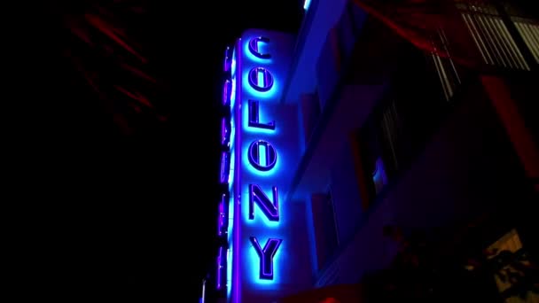 Famoso Colony Hotel Miami Beach Ocean Drive — Vídeo de Stock