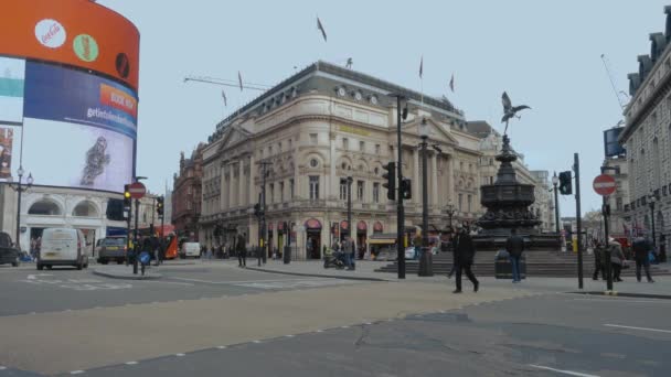 Famoso Piccadilly Circus em Londres janeiro 16 2016 — Vídeo de Stock