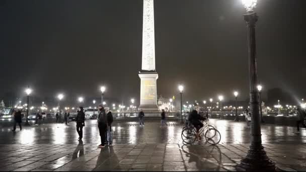 Beroemde Obelisk op de Place de la Concorde - Parijs, Frankrijk — Stockvideo