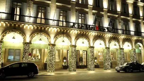 Słynny najwyższej klasy luksusowy hotel Le Meurice Paris - Paryż, Francja — Wideo stockowe