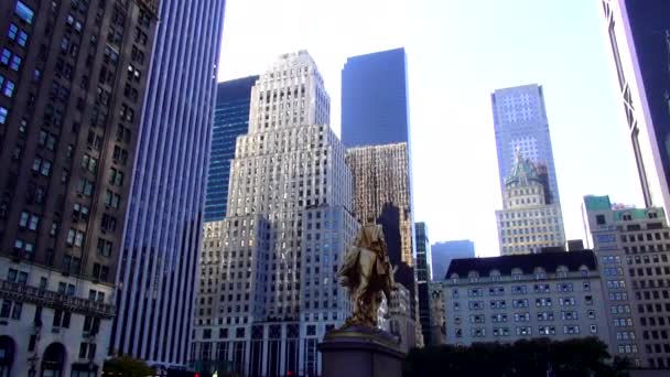 Grand Army Plaza Nueva York La estatua de Sherman — Vídeos de Stock