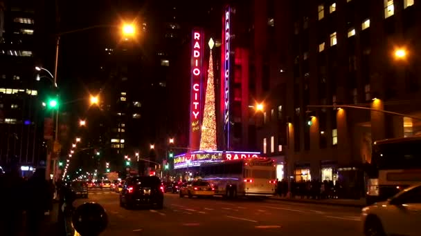 Radio City Music Hall en el Rockefeller Center — Vídeo de stock