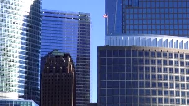 Distrito financiero de Manhattan con nuevo World Trade Center — Vídeos de Stock