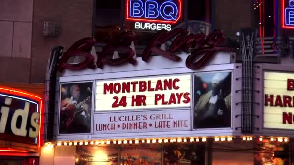 Beroemde B.B. King theater op Broadway — Stockvideo