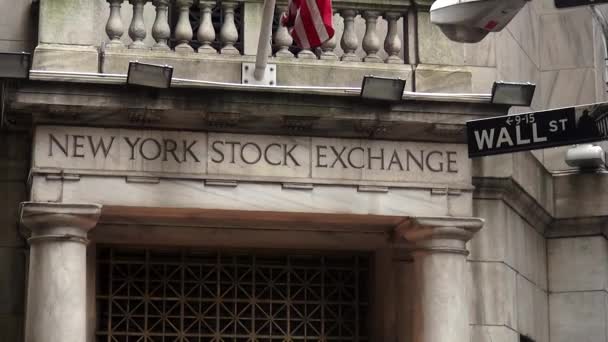 Wall Street New York Stock Exchange Nyse — Αρχείο Βίντεο