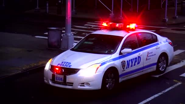 Policía de Nueva York coche — Vídeo de stock
