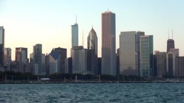 Chicago manzarası gün batımında - Chicago, Illinois/ABD