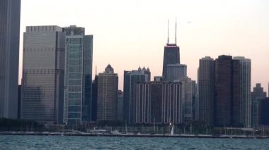 Chicago manzarası gün batımında - Chicago, Illinois/ABD