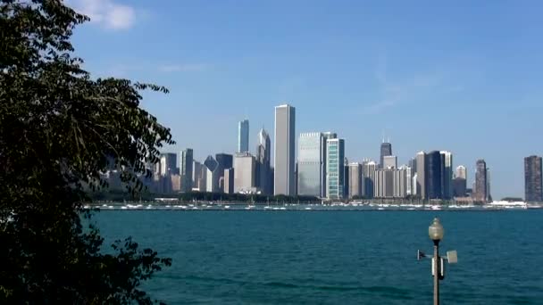 Panorama Chicaga ve dne - Chicago, Illinois/Usa — Stock video