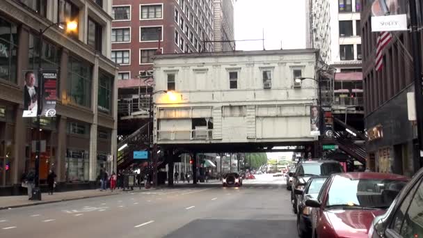 Чикаго станція метро метро наземними - Чикаго, Іллінойс/США — стокове відео