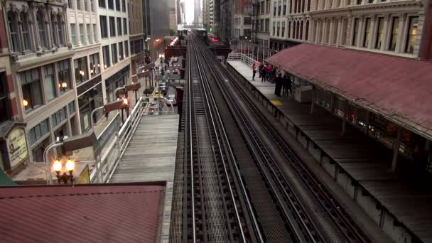 シカゴ地下鉄トラック - シカゴ、イリノイ/アメリカ — ストック動画