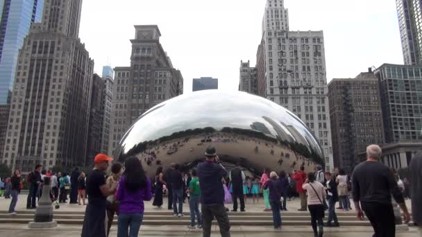 Cloud Gate Chicago Millenium Park - Chicago, Illinois/Usa — Wideo stockowe