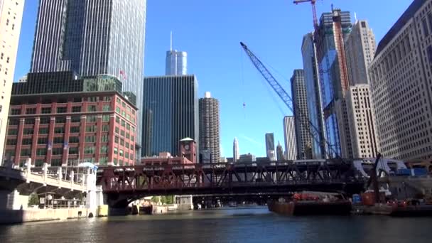 Chicago River Cruise - Chicago, Illinois/ABD — Stok video