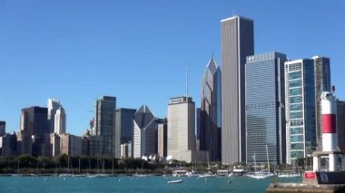 Güneşli bir günde - Chicago, Illinois/ABD Michigan Gölü Chicago manzarası