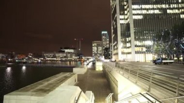 Gece - Londra Canary Wharf, Londra şehir ışıkları