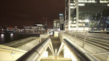 Gece - Londra Canary Wharf, Londra şehir ışıkları