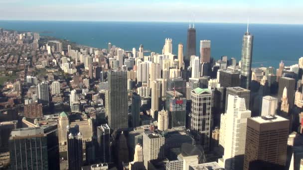 Staden Chicago dagsljus antenn skott - Chicago, Illinois/Usa — Stockvideo