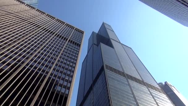 Willis Tower Chicago former Sears Tower - CHICAGO, ILLINOIS / USA — стоковое видео