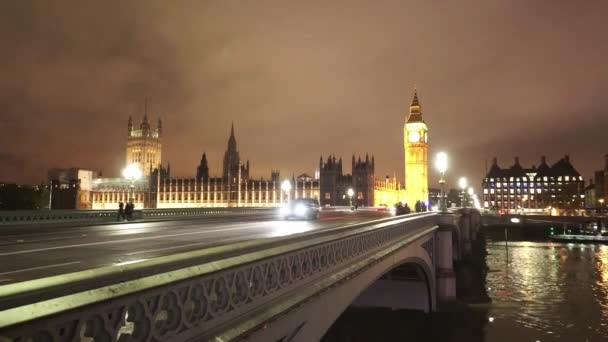 Γέφυρα Westminster του Λονδίνου και το Μπιγκ Μπεν - Λονδίνο, Αγγλία — Αρχείο Βίντεο