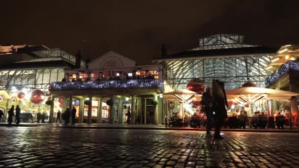 Covent Garden Londýn v noci - Londýn, Anglie — Stock video