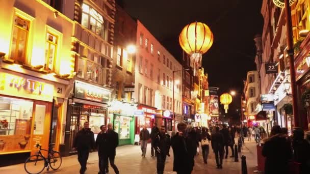 Chinatown london bei Nacht - london, england — Stockvideo