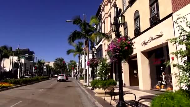Rodeo Drive i Beverly Hills Los Angeles Los Angeles — Stockvideo