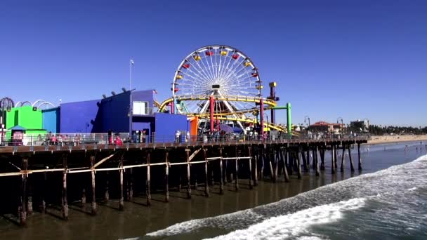 Muelle de Santa Mónica Los Ángeles — Vídeo de stock