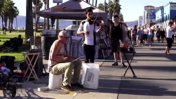 Pouliční muzikanti Venice Beach Los Angeles Los Angeles — Stock video