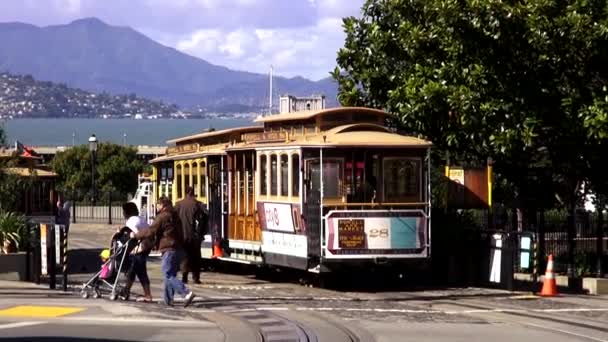 Канатная дорога в Сан-Франциско SFO - Сан-Франциско — стоковое видео