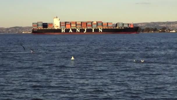Nave container Hanjin a San Francisco - SAN FRANCISCO — Video Stock
