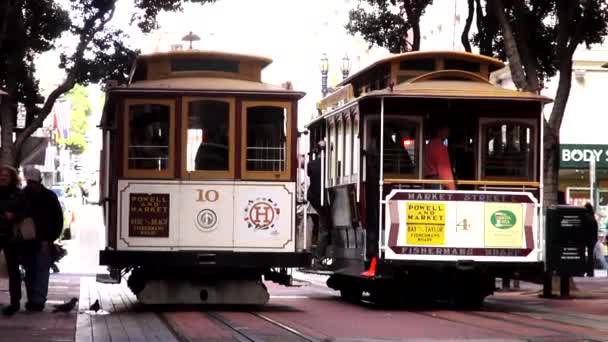 Lindos teleféricos em São Francisco - SAN FRANCISCO — Vídeo de Stock