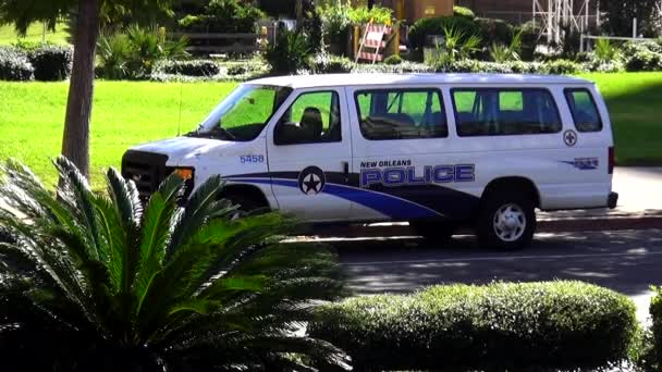 New Orleans Police car NEW ORLEANS, LOUISIANA Stati Uniti — Video Stock