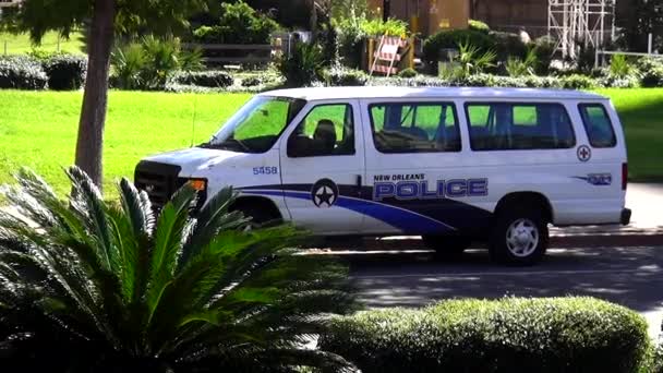 ニユー ・ オーリンズの警察車ニユー ・ オーリンズ、ルイジアナ州アメリカ合衆国 — ストック動画