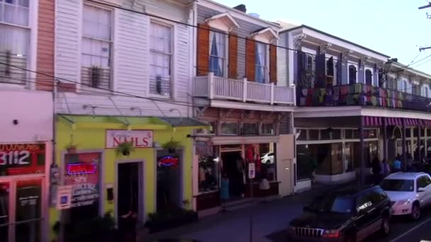 New Orleans winkels en cafes op Magazine Street New Orleans, Louisiana, Usa — Stockvideo