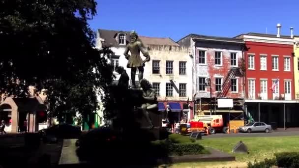 New Orleans standbeeld in park New Orleans, Louisiana, Verenigde Staten — Stockvideo