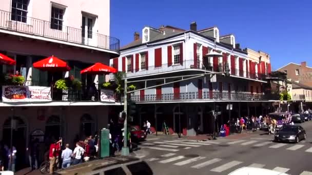 Berömda Decatur Street i New Orleans New Orleans, Louisiana Usa — Stockvideo